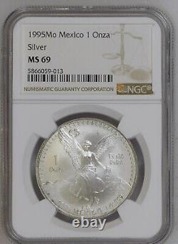 1995 Mo MEXICO SILVER 1 Onza MS 69