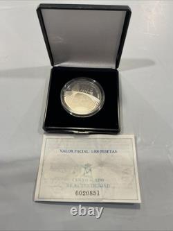 1995 SPAIN TORCH ATLANTA OLYMPICS SILVER 1000 PESETAS, Mint Boxed with Cert 1995 SPAIN TORCH ATLANTA OLYMPICS SILVER 1000 PESETAS, Mint Boxed with Cert