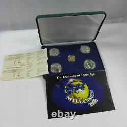 1997-2000 Kiribati Samoa Millennium 2000 5 Coin Set New Age Gold Two Part Coins