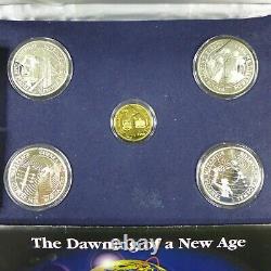 1997-2000 Kiribati Samoa Millennium 2000 5 Coin Set New Age Gold Two Part Coins