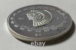 1997 Mexico Silver 1 Oz 999 Disco De La Muerte Skull Proof 5 Peso Coin