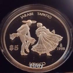 1998 Mexico 5 Pesos Jarabe Tapatio Very Rare Only 3000 Mintage