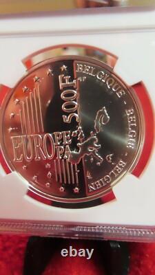 1999 BELGIUM SILVER 500 FRANCS BRUSSELS CULTURAL CITY NGC PF 69 gorgeous