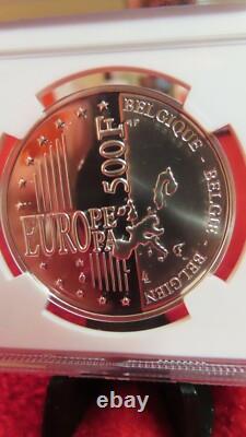 1999 BELGIUM SILVER 500 FRANCS BRUSSELS CULTURAL CITY NGC PF 69 gorgeous