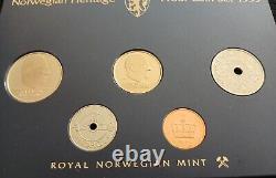 1999 Rare Norwegian Heritage Coin Proof Set In Case Low Mintage-2500