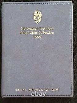1999 Rare Norwegian Heritage Coin Proof Set In Case Low Mintage-2500