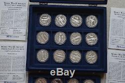 19 x Isle of Man World War II WWII Aircraft Silver Coin Collection Each with COA