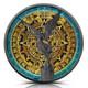 1 Oz 999 Silver Mexican Libertad Aztec Calendar Colorized & Ruthenium Plated