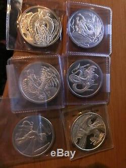 1 oz silver world of dragons series set 6 coins