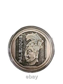 1 troy ounce silver. 999 PALENQUE MEXICO BEAUTIFUL RARE DESIGN PRIVATE MINT