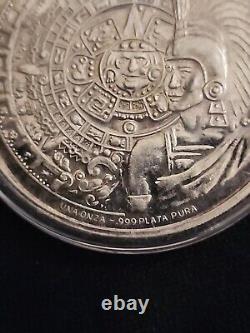 1 troy ounce silver. 999 PALENQUE MEXICO BEAUTIFUL RARE DESIGN PRIVATE MINT