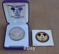 1st Disneyana Convention 1992 Disney World Fantasia. 999 Silver Coin Medallion