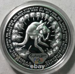 2000 Australian $5 Sydney Olympics Kangaroo 1 Oz Silver Coin, BU