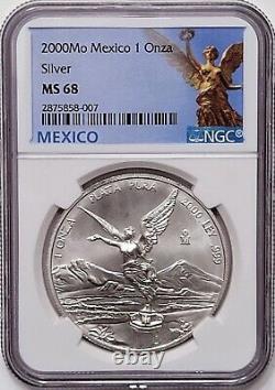 2000 Mexico Libertad 1 oz. Silver Coin NGC MS68