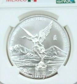 2000 Mexico Silver Libertad 1 Onza Ngc Ms 69 Smooth Luster Gem Bu Better Date