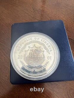 2001 Remembering Pearl Harbor. 999 7.7oz Silver Coin Republic of Liberia $50