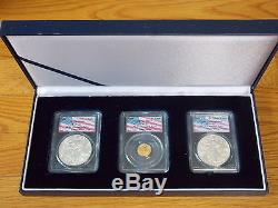 2001 WTC Gold & Silver Eagle Complete 3 coin Set 1 of 1000 World Trade Center