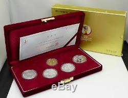2002 Korea PR Coin Set Fifa World Cup Korea Japan 1½oz Gold & 4 1oz Silver Cn