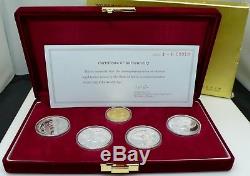 2002 Korea PR Coin Set Fifa World Cup Korea Japan 1½oz Gold & 4 1oz Silver Cn