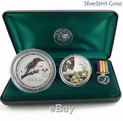 2003 AUSTRALIANS AT WAR WORLD WAR 1 2oz Kookaburra Coin & 1oz Medallion Set