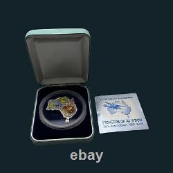 2003 PROOF. 999 Silver Coin Australia Map Shaped Aviation Ulm Kingsford 1oz LE
