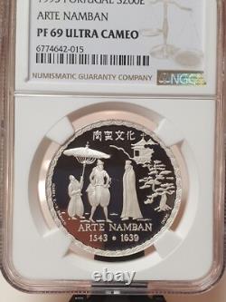 2003 Portugal & Japan 10 Escudo Silver Coin Namban Art NGC Graded PR69