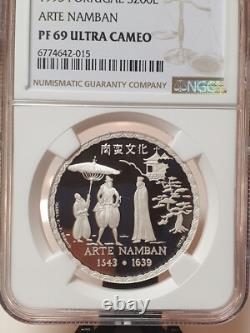 2003 Portugal & Japan 10 Escudo Silver Coin Namban Art NGC Graded PR69