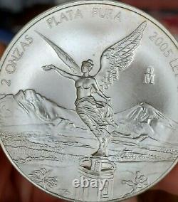 2005 Mexico 2 oz silver Libertad Lowest 2 oz Mintage
