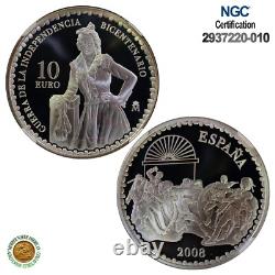 2008M Spain S10E Manuela Malasana War of Indep. 200th Anniv PF 69 UC +COA
