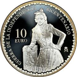2008M Spain S10E Manuela Malasana War of Indep. 200th Anniv PF 69 UC +COA