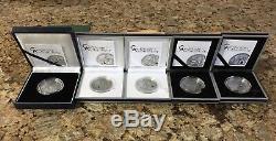 2009-2013 Treasures of the World Complete Set of 5 Silver Coins Palau