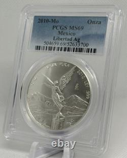 2010 Mexico 1 oz Silver Libertad PCGS MS69 Blue Label BU Coin