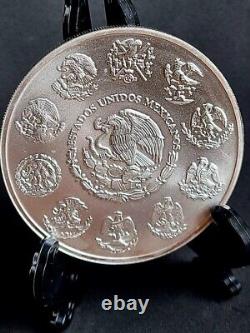 2010 Silver Mexico MInt 5 oz Libertad Unc original capsule withdisplay easel