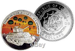 2010 Tuvalu $5 Tanks of World War 2 5 x 1 Oz Silver Proof Coin Set WWII
