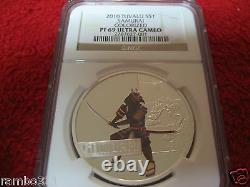 2010 Tuvalu Samurai Great Warriors PR PF 69 NGC. 999 1 oz Silver Coin low&toppop