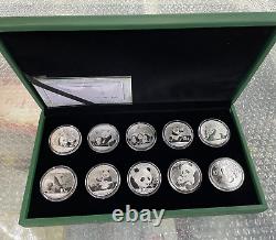 2011-2020 China 10YUAN Panda Silver Coins 30g(1oz) 10PCS With box Panda coin