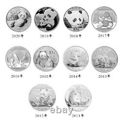 2011-2020 China 10YUAN Panda Silver Coins 30g(1oz) 10PCS With box Panda coin