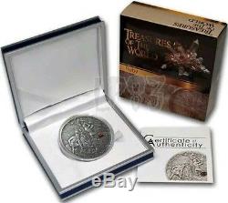 2011 5$ Treasures of the World RUBY Silver Coin with REAL RUBY INSERT
