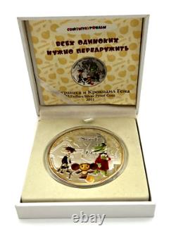 2011 Cheburashka and crocodile gena 5 oz silver coin