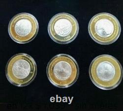2011 Mexico Bimetallic SERIE I Silver 6 coins Herencia Numismatica box & COA