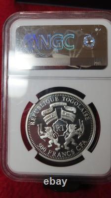 2011 TOGO Silver 500 FRANCS Great WARRIORS JOAN OF ARC COLORIZED NGC PF 67