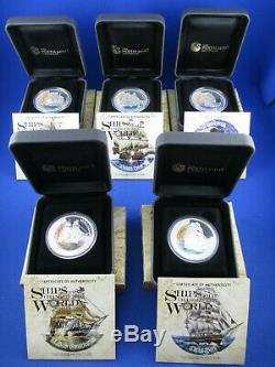 2012 $1 Tuvalu Silver Proof Coin Ships That Changed The World Five Coin Set
