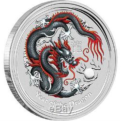 2012 Australia Perth Mint World Money Coin Show Black Dragon. 999 Silver Coin