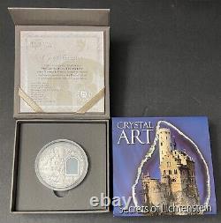 2012 Niue Island $2 Secrets Of Lichtenstein Castle 2 OZ Crystal Art Silver Coin