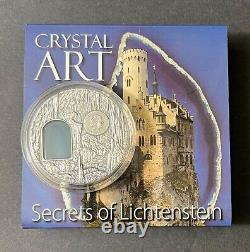 2012 Niue Island $2 Secrets Of Lichtenstein Castle 2 OZ Crystal Art Silver Coin