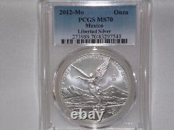2012-mo Pcgs Ms70 1 Onza. 999 Silver Libertad