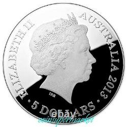 2013 Australia Southern Sky PAVO 1oz Silver Proof Colored Domed Coin COA & Box