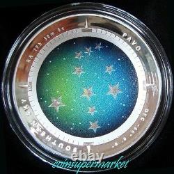 2013 Australia Southern Sky PAVO 1oz Silver Proof Colored Domed Coin COA & Box