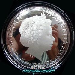 2013 Australia Southern Sky PAVO 1oz Silver Proof Colored Domed Coin COA & Box