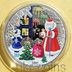 2013 Cook Islands Merry Christmas 1 Oz Silver Color Coin New Year Santa Claus